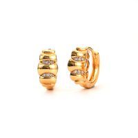Fashion 18k Gold Circle Copper Hoop Earrings sku image 1