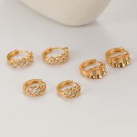 Fashion 18k Gold Circle Copper Hoop Earrings main image 2