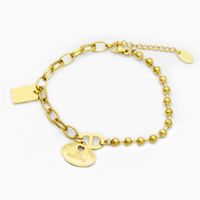 Moda Candado Tridimensional Corazón Colgante Chapado En Oro Titanio Acero Pulsera sku image 1