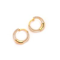 Fashion Personalized Circle Zircon 18k Gold Geometric Copper Earrings main image 5