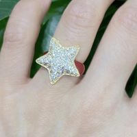 Retro Colorful Inlaid Zircon Five-pointed Star Decor Ring main image 5