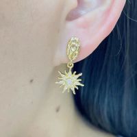 Sunflower Eardrops Simple Retro Geometric Irregular Earrings main image 4