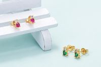 Color Zircon Decor Personality Inlaid Four-claw Earring main image 2