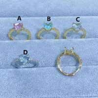 Neue Zirkon Persönlichkeit Herz-förmigen Intarsien Rosa Diamant Ring sku image 2