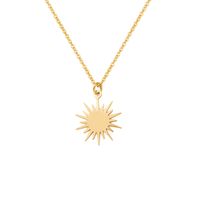 Mode Sechs-stern Sonne Anhänger Titan Stahl Schlüsselbein Kette 14k Gold Überzogene Halskette main image 6
