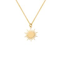 Mode Sechs-stern Sonne Anhänger Titan Stahl Schlüsselbein Kette 14k Gold Überzogene Halskette sku image 5