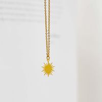 Mode Sechs-stern Sonne Anhänger Titan Stahl Schlüsselbein Kette 14k Gold Überzogene Halskette main image 4