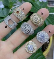 Creux Strass Géométrique Coeur Forme Rétro Bague Personnalisée main image 2