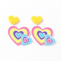 New Fashion Colorful Heart-shaped Women's Resin Earrings main image 7