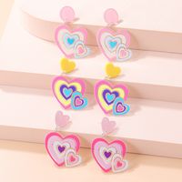New Fashion Colorful Heart-shaped Women's Resin Earrings main image 1