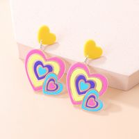 New Fashion Colorful Heart-shaped Women's Resin Earrings main image 3