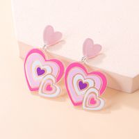 New Fashion Colorful Heart-shaped Women's Resin Earrings sku image 3