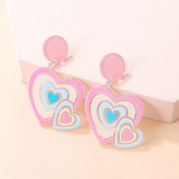 New Fashion Colorful Heart-shaped Women's Resin Earrings sku image 1