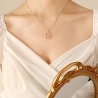 Hollow Small Swallow Titanium Steel Plated 18k Real Gold Clavicle Necklace sku image 3