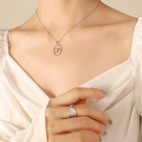 Hollow Small Swallow Titanium Steel Plated 18k Real Gold Clavicle Necklace sku image 1