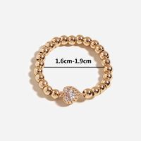 Mode Einfache Herz Kupfer Überzug 18k Gold Intarsien Zirkon Ring main image 1