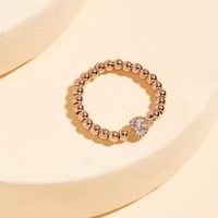 Fashion Simple Heart Copper Plating 18k Gold Inlaid Zircon Ring main image 4