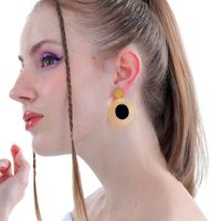 Fashion Simple Geometric Shape Steel Electroplated 18k Gold Earring main image 5