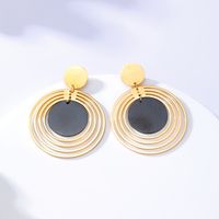 Fashion Simple Geometric Shape Steel Electroplated 18k Gold Earring main image 2