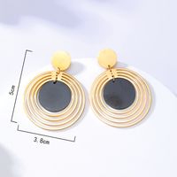 Fashion Simple Geometric Shape Steel Electroplated 18k Gold Earring main image 4