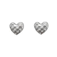 Fashion Simple Heart Ear Stud Women's Lattice Alloy Earrings main image 4