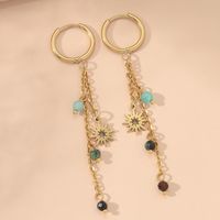 New Fashion Retro Rose Women's Simple Tassel Awn Star Metal Earrings main image 3