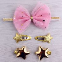 Five-pointed Star Shaped Cute Bow Children's Hair Accessories 5-piece Set main image 5