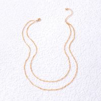 Fashion Ornament Simple Chain Double-layer Simple Geometric Alloy Necklace main image 3