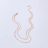 Fashion Ornament Simple Chain Double-layer Simple Geometric Alloy Necklace main image 4