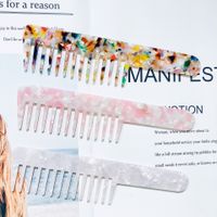 Fashion New Retro Cellulose Acetate Comb Marble Pattern Hair Accessories main image 6