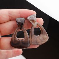 Solid Color Hollow Resin Acrylic Pattern Earrings main image 2