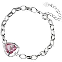 Fashion New Style Pink Heart Shape Crystal Bracelet main image 5