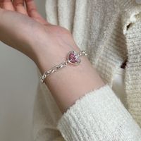 Fashion New Style Pink Heart Shape Crystal Bracelet main image 3