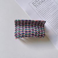 Fashion New Acetate Hair Accessories Large Simple Retro Small Plaid Hair Clip sku image 3