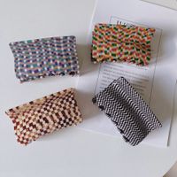 Fashion New Acetate Hair Accessories Large Simple Retro Small Plaid Hair Clip main image 6