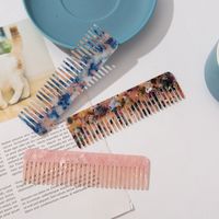 Fashion Simple Marble Texture Solid Color Acetate Large Comb Anti-static main image 4
