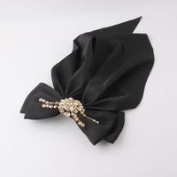 New Fashion Bowknot Long Cloth Inlaid Diamond Hairpin sku image 1