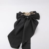 New Fashion Bowknot Long Cloth Inlaid Diamond Hairpin main image 6