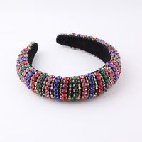 New Baroque Style Sponge Inlaid Color Rhinestone Headband main image 3