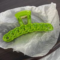 Simple Large Semi-transparent Candy Color Chain Hair Claw Shark Clip sku image 3