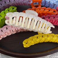 Simple Large Semi-transparent Candy Color Chain Hair Claw Shark Clip main image 2