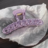 Simple Large Semi-transparent Candy Color Chain Hair Claw Shark Clip sku image 2