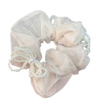 Pearl Bow Mesh Hair Ring Sweet Hair Ornament main image 5