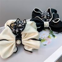 Korean Style Reversible Bow Hair Claw Clip Leopard Print Pearl Hairpin main image 3