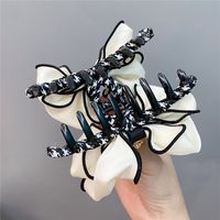 Korean Style Reversible Bow Hair Claw Clip Leopard Print Pearl Hairpin main image 5