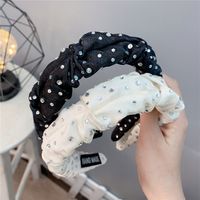 New Rhinestone Pleated Headband Korean Style Wide Brimmed Rhinestone Headdress main image 1