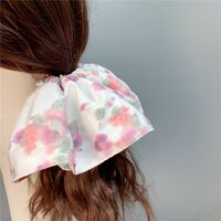 Korean Style Pink Floral Hair Ring Big Bow Hair Clip Combination Set main image 5