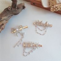 Pearl Rhinestone Butterfly Hairpin Retro Style Hair Clip main image 5