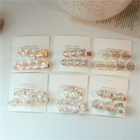 Barrettes Acryl Transparent Kette Einfache Haar Clip Set main image 5