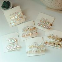 Barrettes Acryl Transparent Kette Einfache Haar Clip Set main image 1